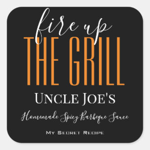 Étiquette alimentaire personnalisé "Fire Up The Gr