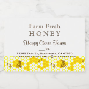 Étiquette alimentaire personnalisé Honey Bee Honey