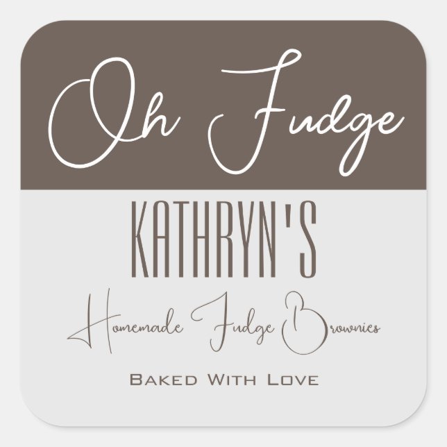 Étiquette Alimentaire Personnalisée "Oh Fudge" (Devant)