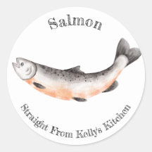 Étiquette alimentaire saumon pour entreprise de mi