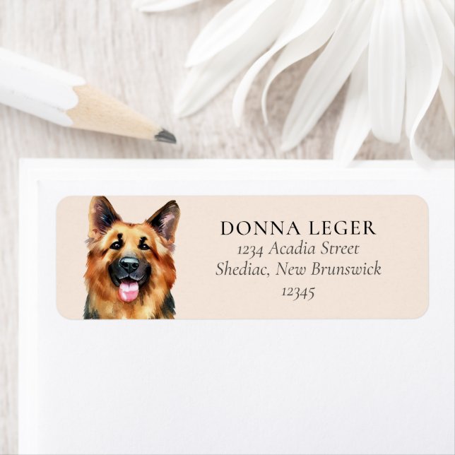 Étiquette Allemand Shepherd Dog Adresse personnalisée (En situation)