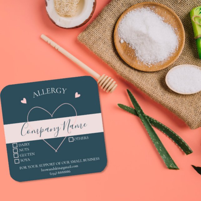 Étiquette ALLERGIE maison personnalisé (Créateur téléchargé)