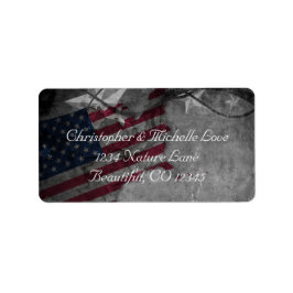 Étiquette Allocution du Patriotique US American Flag and Sta