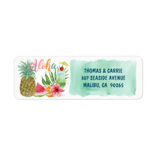 Étiquette Aloha Tropical Fruit Palms Retourner l'adresse