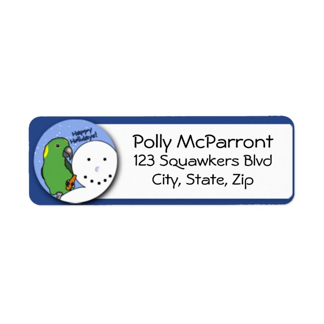 Étiquette Amazon à napée jaune Snowman (Devant)