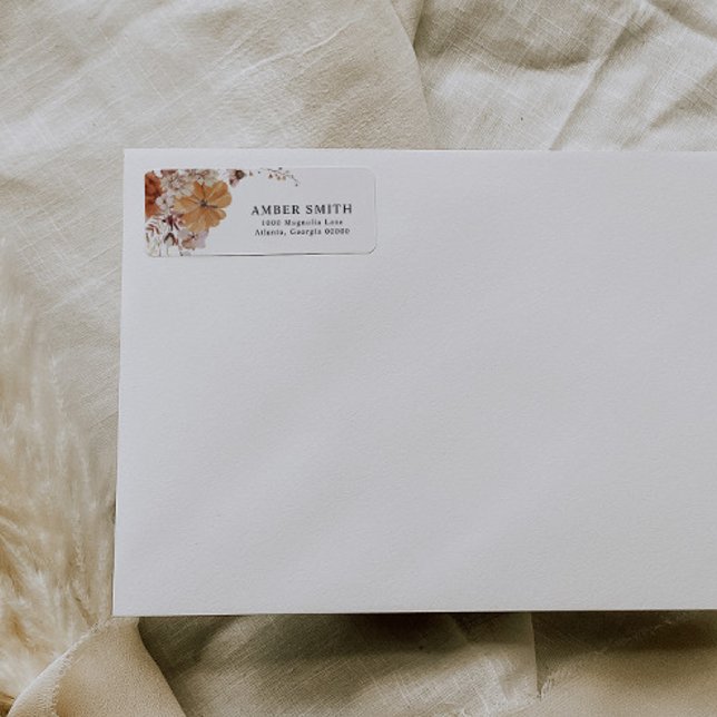 Étiquette AMBER feuillage de chute rustique citrouille adres (Créateur téléchargé)