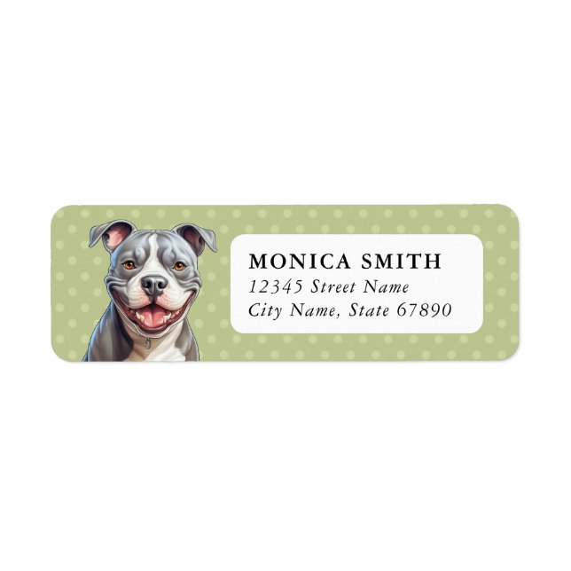 Étiquette American Pit Bull Terrier Dog Adresse de retour La (Devant)