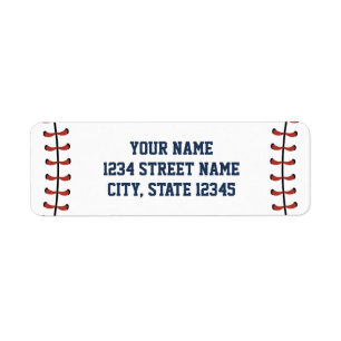Étiquette Americana Navy & Red Baseball Anniversaire/Baby sh