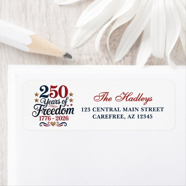 Étiquette America's 250th Anniversary Return Address Label (En situation)