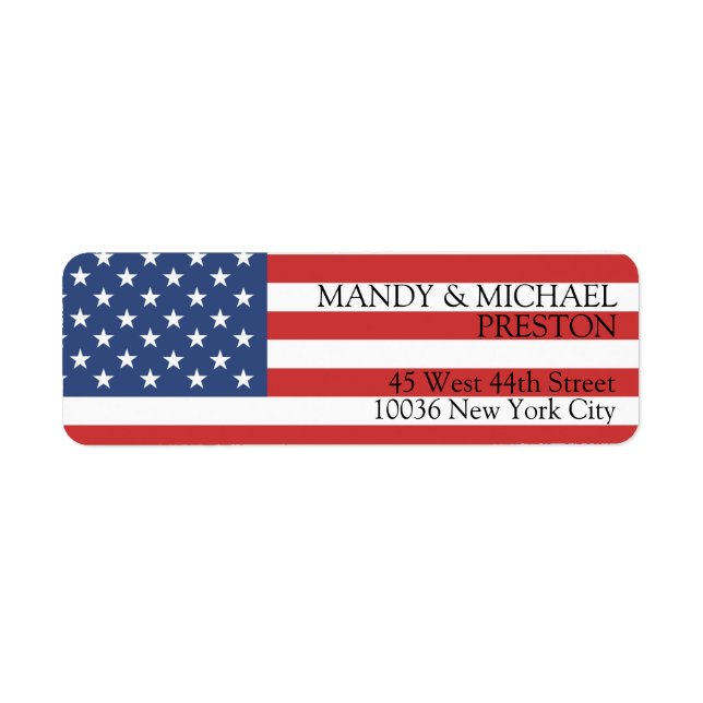 Étiquette Amerikanische Flagge Adressaufkleber (Devant)