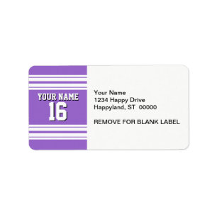 Étiquette Amethyst Purple Wht Team Jersey Numéro personnalis