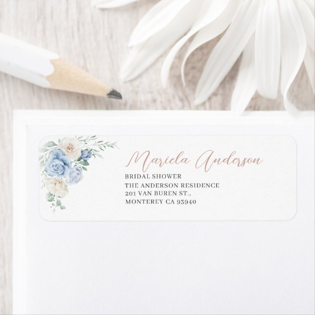 Étiquette Amour aquarelle en fleurs Fête de mariage fleurs b (En situation)