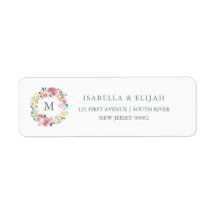 Amour merveilleux | Aquarelle Rose Floral Monogram