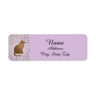 Étiquette Amoureux des chats Mosaic Purple Propriétaire d'an