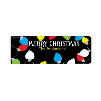 Étiquette Ampoules de Noël - autocollants d'adresse