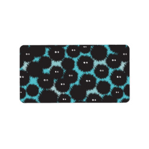 Étiquette Amusant monstres noirs moelleux