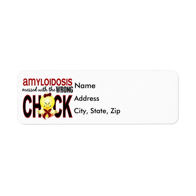 Étiquette Amyloidose Empoisonnée avec un mauvais poussin (Devant)