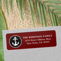 Ancre nautique corde Noir Blanc Rouge Adresse