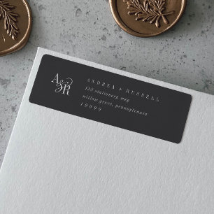 Étiquette ANDREA Minimalist Dark Grey Retourner les étiquett