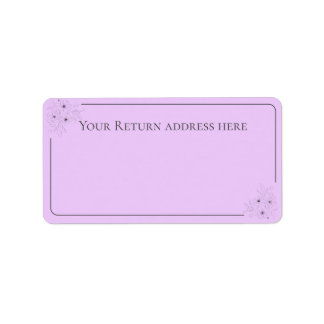 Étiquette Anémone sur adresse de retour lilas clair
