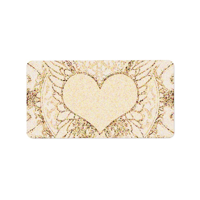 Étiquette Ange ailes et coeur (Devant)