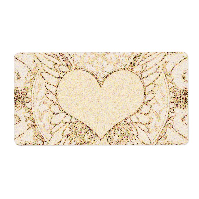 Étiquette Ange ailes et coeur (Devant)