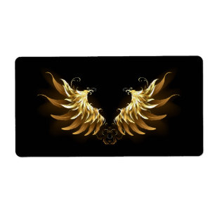 Étiquette Ange d'or sur arrière - plan noir