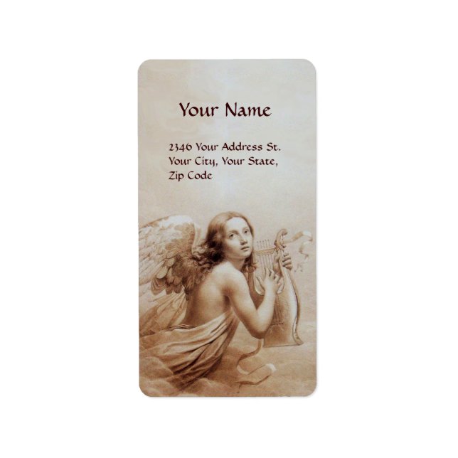 ÉTIQUETTE ANGE JOUER LYRA SUR LES NUAGES (Devant)