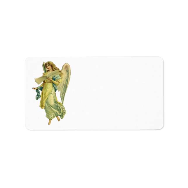 Étiquette Angel de Noël victorien, Gloria in Excelsis Deo (Devant)