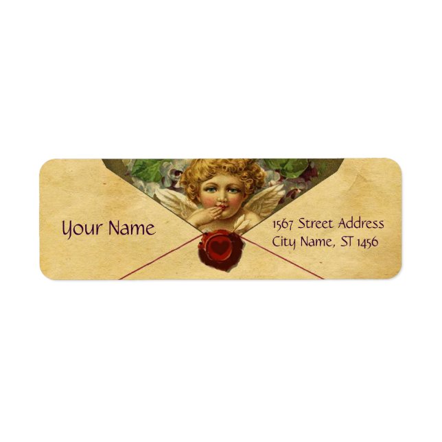 Étiquette ANGEL HEART WAX SEAL PARCHMENT Saint Valentin (Devant)