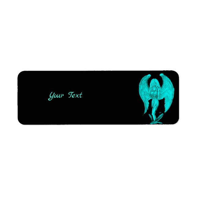 Étiquette Angel, Noir et Vert design (Devant)
