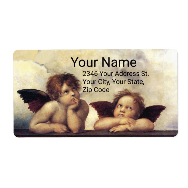 Étiquette ANGES / Chérubins ailés Raffaello Sanzio (Devant)