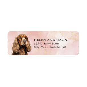 Étiquette Anglais Cocker Spaniel Dog Retourner l'adresse Éti