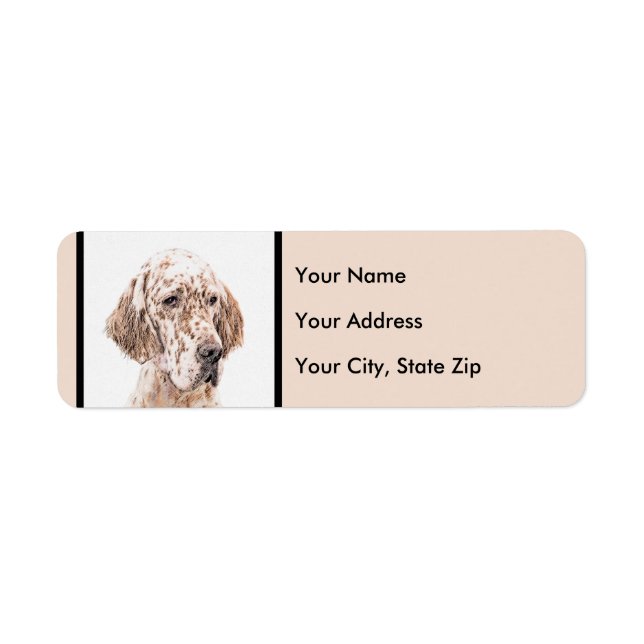 Étiquette Anglais Setter Orange Belton Peinture Chien Art (Devant)