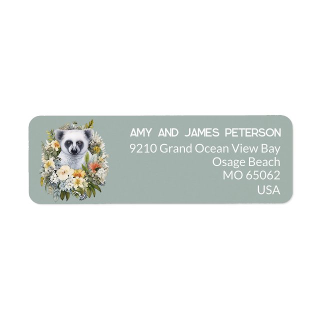Étiquette Animal lovers artsy blue aesthetic custom name (Devant)