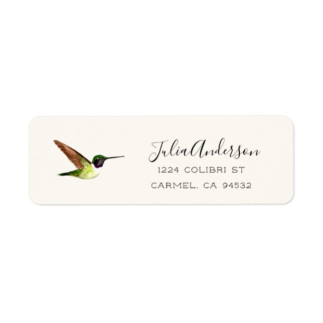 Étiquette Anna's Hummingbird Return Address Label (Devant)