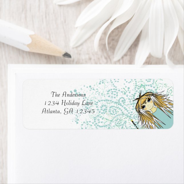 Étiquette Annime Fête Invitation Retour Adresse (En situation)