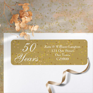 Étiquette Anniversaire de mariage de 50 ans Confetti poussiè