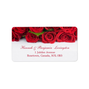 Étiquette Anniversaire du Mariage des roses rouges