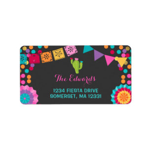 Étiquette Anniversaire mexicain de fiesta d'étiquettes de