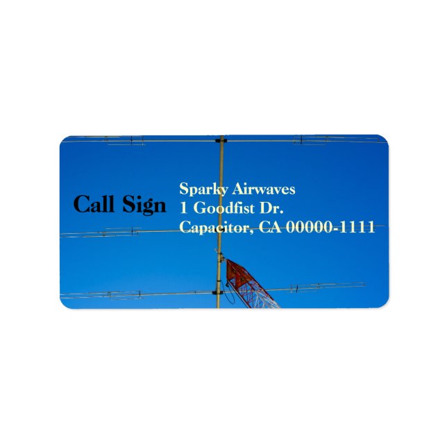 Étiquette Antenne de faisceau radio amateur Grande (Devant)