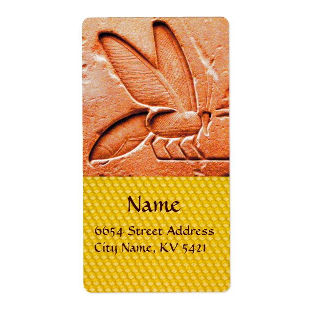 ÉTIQUETTE ANTIQUE EGYPTIENNE HONEY BEE BEEKEEPER (Devant)