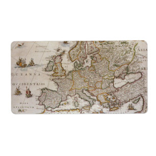Étiquette Antique Map of Europe by Willem Jansz Blaeu, c1617