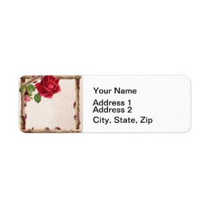 Étiquette Antique victorienne vintage ancienne rose rustique