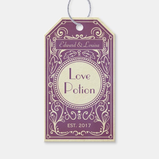 Étiquette apothecaire de potion d'amour art déco v (Devant)