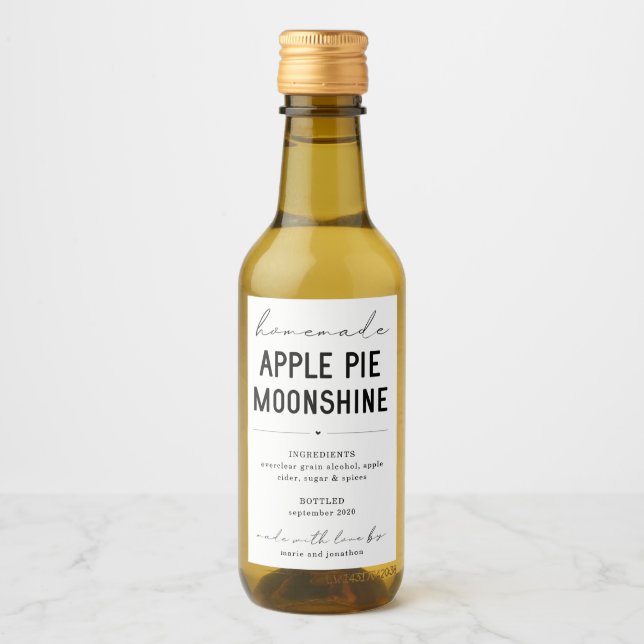 Étiquette Apple Pie Moonshine personnalisé fait ma (Devant)