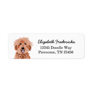 Étiquette Apricot Doodle Dog Adresse de retour personnalisée