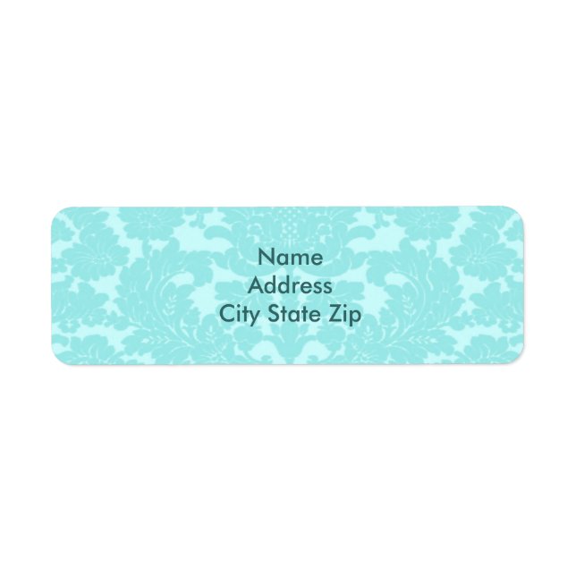 Étiquette Aqua Damask (Devant)