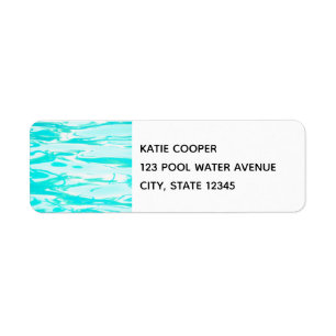 Étiquette Aqua Green Pool Water Abstract