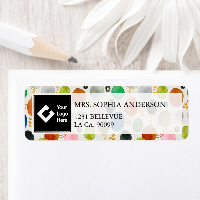 Étiquette Aquarelle Abstraite Gold Parties scintillant Art + (En situation)